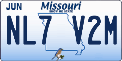MO license plate NL7V2M