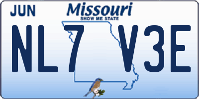 MO license plate NL7V3E