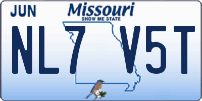 MO license plate NL7V5T