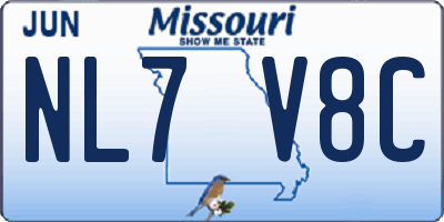 MO license plate NL7V8C