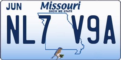 MO license plate NL7V9A