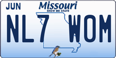 MO license plate NL7W0M