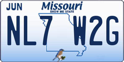 MO license plate NL7W2G