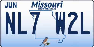 MO license plate NL7W2L