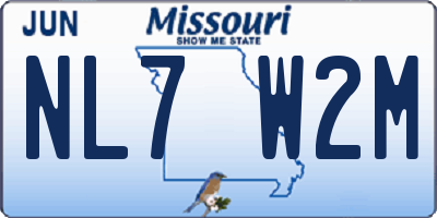 MO license plate NL7W2M