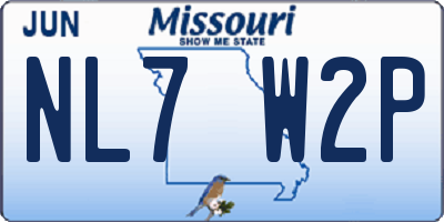 MO license plate NL7W2P