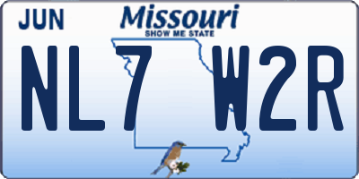 MO license plate NL7W2R
