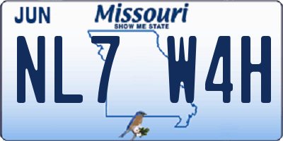 MO license plate NL7W4H