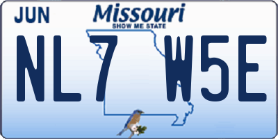 MO license plate NL7W5E
