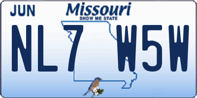 MO license plate NL7W5W