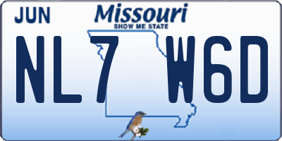 MO license plate NL7W6D