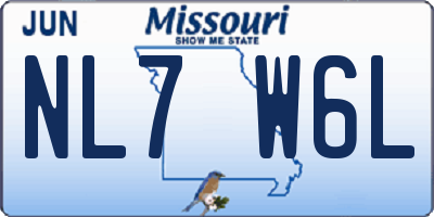 MO license plate NL7W6L