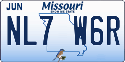 MO license plate NL7W6R