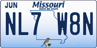 MO license plate NL7W8N