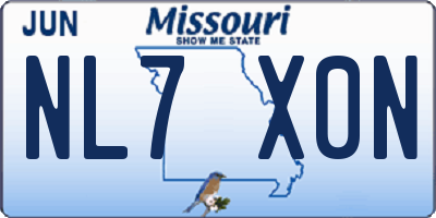 MO license plate NL7X0N