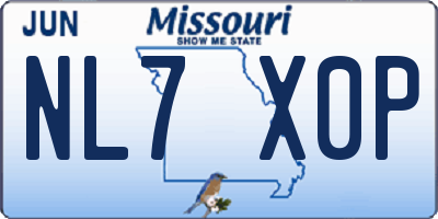 MO license plate NL7X0P