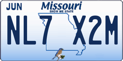 MO license plate NL7X2M