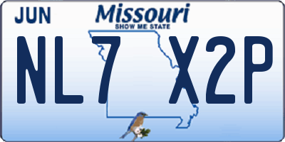 MO license plate NL7X2P