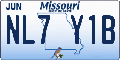 MO license plate NL7Y1B