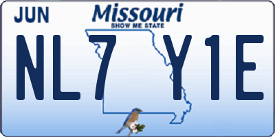 MO license plate NL7Y1E