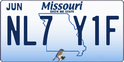 MO license plate NL7Y1F