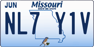 MO license plate NL7Y1V