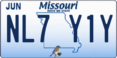 MO license plate NL7Y1Y
