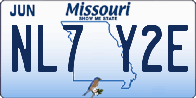 MO license plate NL7Y2E