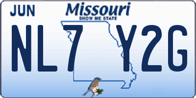 MO license plate NL7Y2G