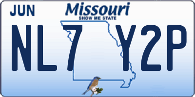 MO license plate NL7Y2P