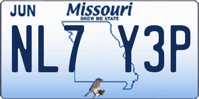 MO license plate NL7Y3P
