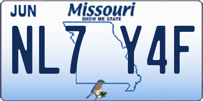 MO license plate NL7Y4F
