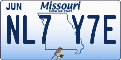 MO license plate NL7Y7E