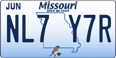MO license plate NL7Y7R