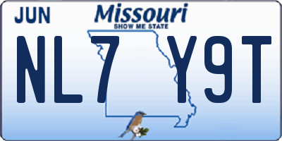 MO license plate NL7Y9T