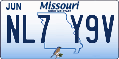 MO license plate NL7Y9V