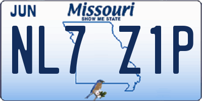 MO license plate NL7Z1P