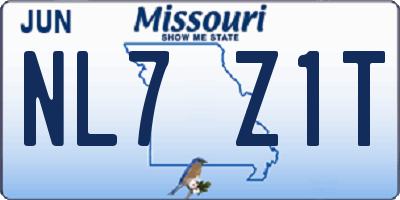 MO license plate NL7Z1T