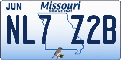 MO license plate NL7Z2B