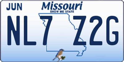MO license plate NL7Z2G
