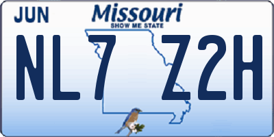 MO license plate NL7Z2H