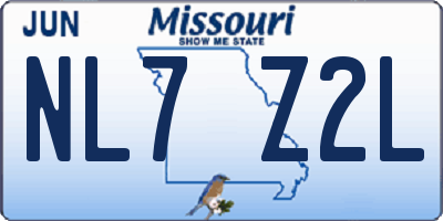 MO license plate NL7Z2L
