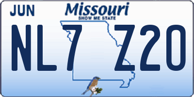 MO license plate NL7Z2O
