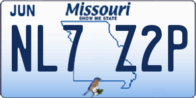 MO license plate NL7Z2P