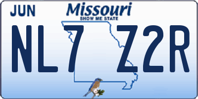 MO license plate NL7Z2R