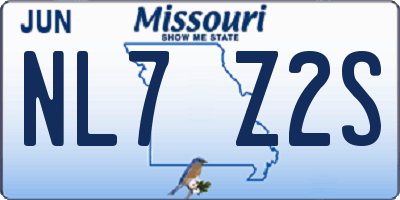 MO license plate NL7Z2S