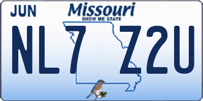 MO license plate NL7Z2U