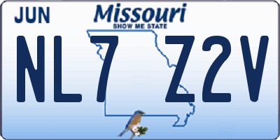 MO license plate NL7Z2V