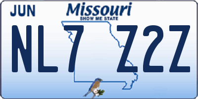 MO license plate NL7Z2Z