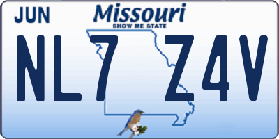 MO license plate NL7Z4V